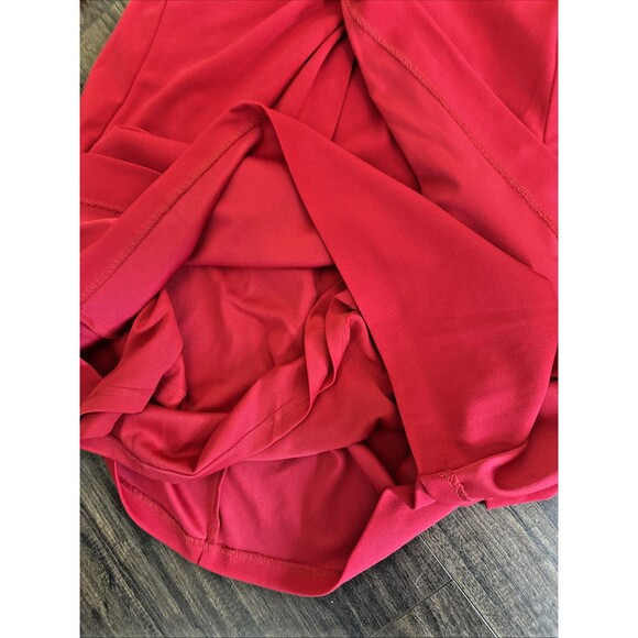 julia jordan Women's Puffed-Shoulder Twist-Front Scuba Crepe Dress Red Size 12 - Picture 9 of 10